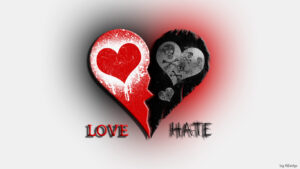 injured heart divided by love and hate
